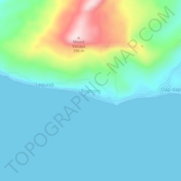 Topografische Karte Bogtong, Höhe, Relief