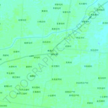 Topografische Karte 神头镇, Höhe, Relief