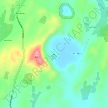 Topografische Karte Laguna Seca, Höhe, Relief