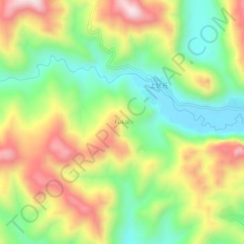 Topografische Karte Fukai, Höhe, Relief