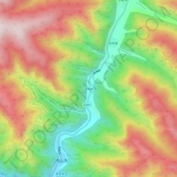 Topografische Karte 十间房, Höhe, Relief