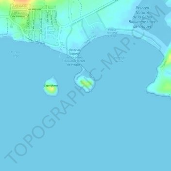Topografische Karte Cayo de Tierra, Höhe, Relief