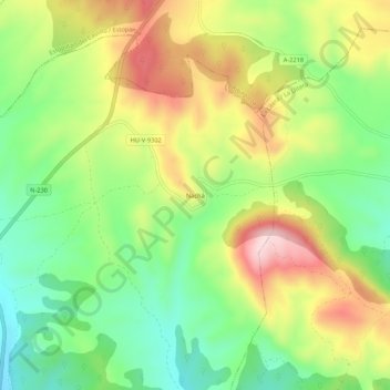 Topografische Karte Nachá, Höhe, Relief