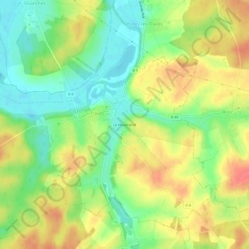 Topografische Karte Le Moutherot, Höhe, Relief