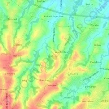 Topografische Karte Routa, Höhe, Relief