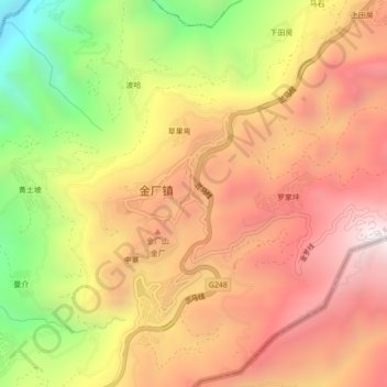 Topografische Karte 小罗家坪, Höhe, Relief