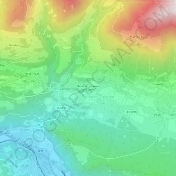 Topografische Karte Haselried, Höhe, Relief