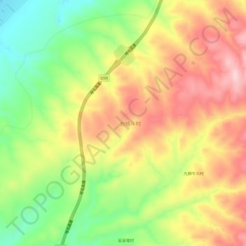 Topografische Karte 台格斗村, Höhe, Relief