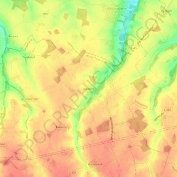 Topografische Karte Goldberg, Höhe, Relief
