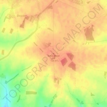 Topografische Karte Great Wood Hill, Höhe, Relief