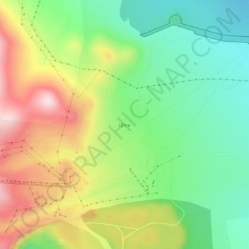 Topografische Karte Ujina, Höhe, Relief