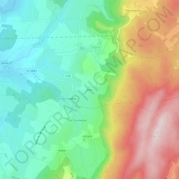 Topografische Karte Agea, Höhe, Relief
