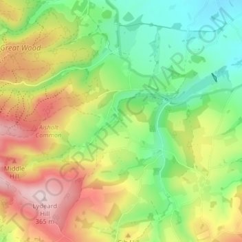 Topografische Karte Aisholt, Höhe, Relief