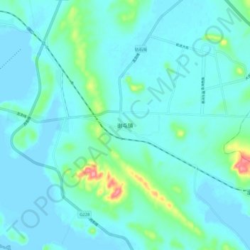Topografische Karte 谢屯镇, Höhe, Relief