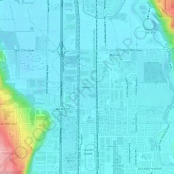 Topografische Karte Meredith, Höhe, Relief