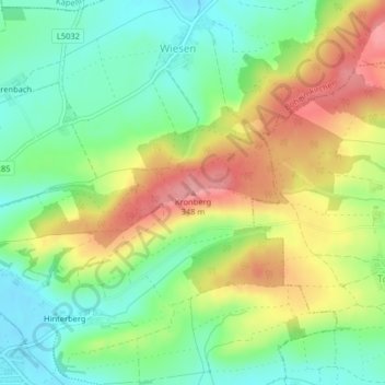 Topografische Karte Kronberg, Höhe, Relief