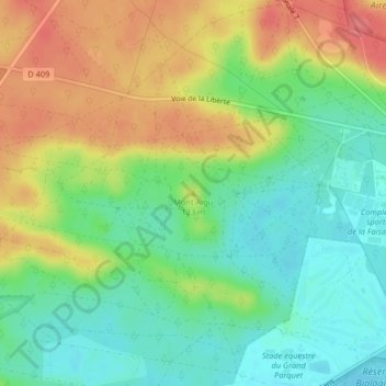 Topografische Karte Mont Aigu, Höhe, Relief