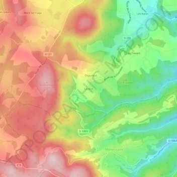Topografische Karte Lavaux, Höhe, Relief