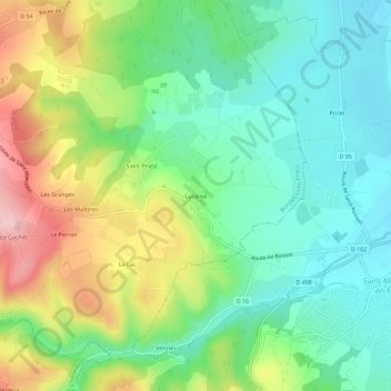 Topografische Karte Lucenol, Höhe, Relief