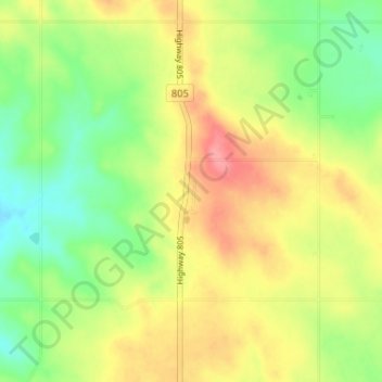 Topografische Karte Wimborne, Höhe, Relief