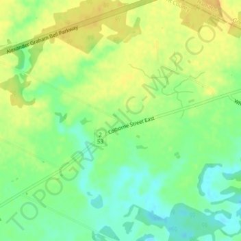 Topografische Karte Langford, Höhe, Relief