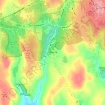 Topografische Karte Skinnerville, Höhe, Relief