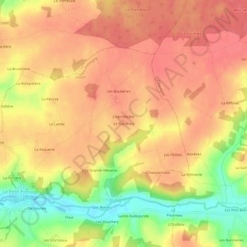 Topografische Karte Le Puy Mary, Höhe, Relief
