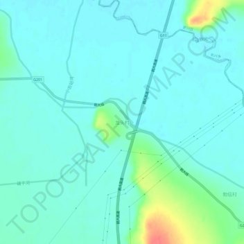 Topografische Karte 龙头村, Höhe, Relief