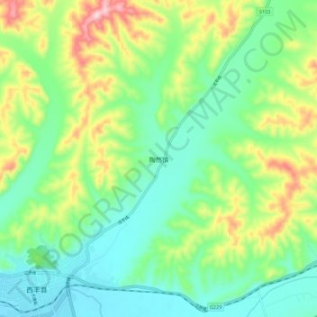 Topografische Karte 陶然镇, Höhe, Relief