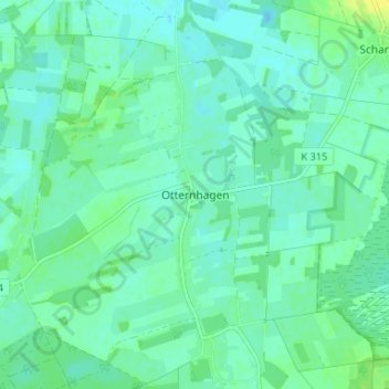 Topografische Karte Otternhagen, Höhe, Relief