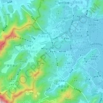 Topografische Karte 上茅家埠, Höhe, Relief