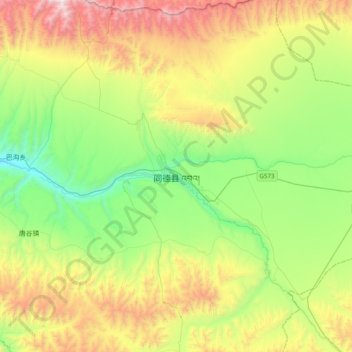 Topografische Karte 同德县, Höhe, Relief