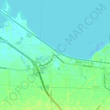 Topografische Karte Venice, Höhe, Relief