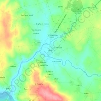 Topografische Karte Castriz, Höhe, Relief