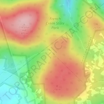Topografische Karte Baptism Creek Spring, Höhe, Relief