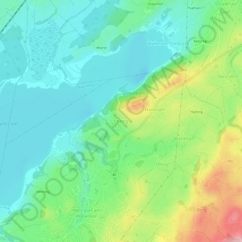 Topografische Karte Enzing, Höhe, Relief