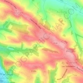 Topografische Karte Desclaux, Höhe, Relief