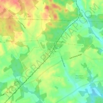 Topografische Karte Corryton, Höhe, Relief