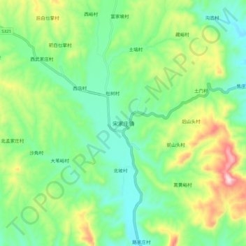 Topografische Karte 宋家庄镇, Höhe, Relief
