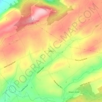 Topografische Karte Hobbie, Höhe, Relief