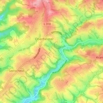 Topografische Karte Stein, Höhe, Relief