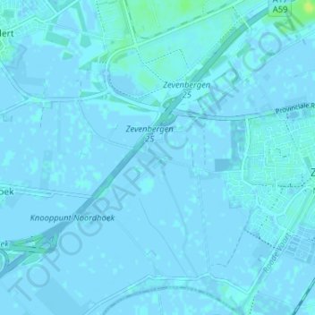 Topografische Karte Pelikaan, Höhe, Relief