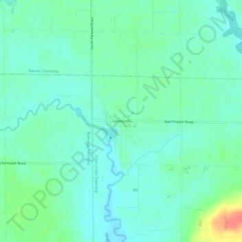 Topografische Karte Falmouth, Höhe, Relief