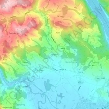 Topografische Karte Senghübl, Höhe, Relief