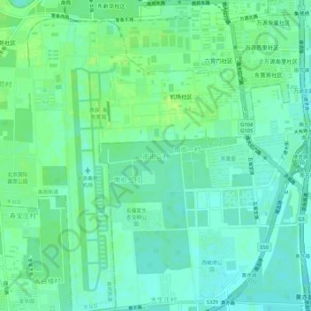 Topografische Karte 南街二村, Höhe, Relief