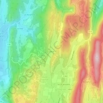 Topografische Karte Faverge, Höhe, Relief