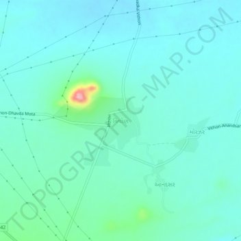 Topografische Karte Vithon, Höhe, Relief