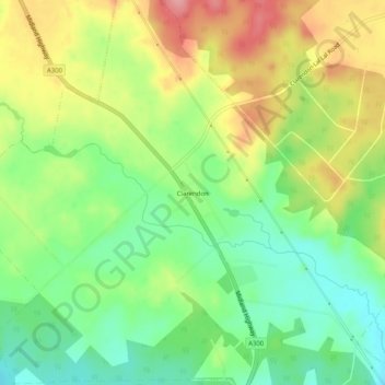Topografische Karte Clarendon, Höhe, Relief