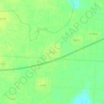 Topografische Karte 泊头村, Höhe, Relief