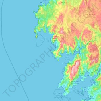 Topografische Karte Illa de Anguieiro, Höhe, Relief